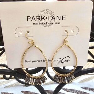 Park Lane Goldtone Hematite beaded dangle earrings New in package